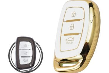 TPU Key Cover Case For Hyundai Elantra Grand I10 Tucson Ioniq Smart Key Remote 3 Button WHITE GOLD Color