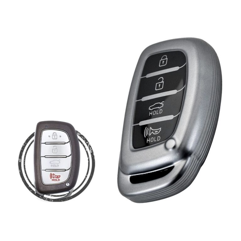 TPU Car Key Fob Cover Case For Hyundai Elantra Sonata Smart Key Remote 4 Button BLACK Metal Color