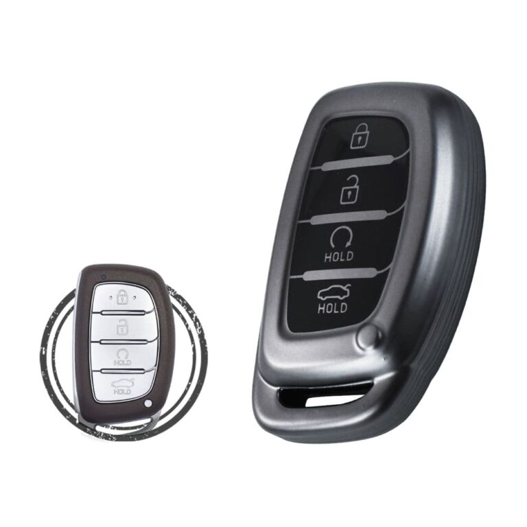 TPU Car Key Fob Cover Case For Hyundai Creta Sonata Tucson Smart Key Remote 4 Button w/ Start BLACK Metal Color