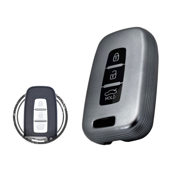 TPU Car Key Fob Cover Case For Hyundai Veloster Sonata Tucson Smart Key Remote 3 Button BLACK Metal Color