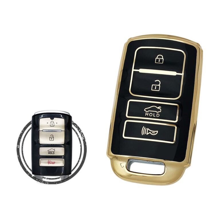 TPU Key Cover Case Protector For KIA K900 Cadenza Smart Key Remote 4 Button BLACK GOLD Color