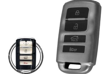TPU Key Fob Cover Case For KIA K900 Cadenza Smart Key Remote 4 Button BLACK Metal Color