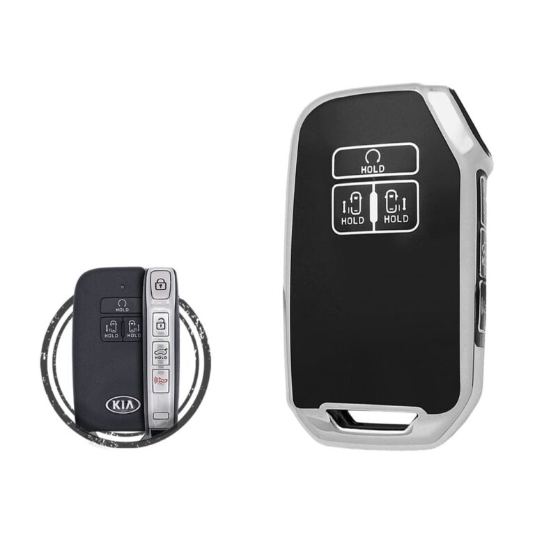 TPU Key Cover Case For KIA Carnival Smart Key Remote 7 Button Black Chrome Color