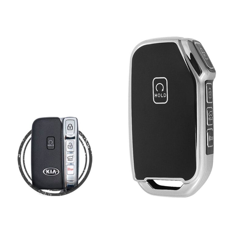 TPU Key Cover Case For KIA Soul K7 Seltos Niro Sportage Smart Key Remote 5 Button Black Chrome Color