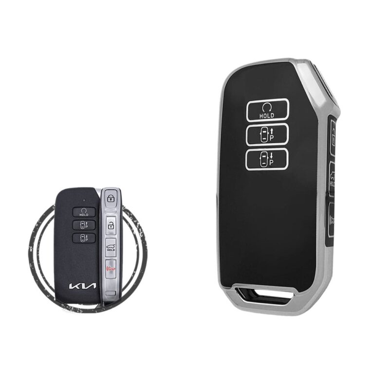 TPU Key Cover Case For KIA Sportage Niro EV6 K5 Sorento Smart Key Remote 7 Button Black Chrome Color