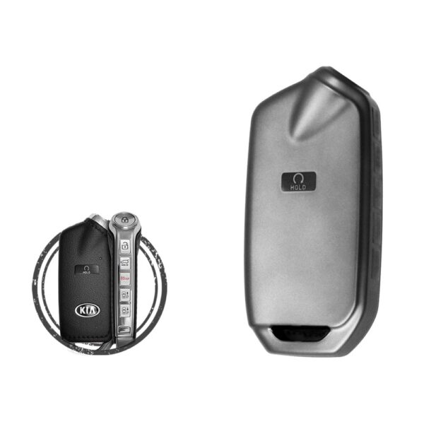 TPU Car Key Fob Cover Case For 2023 KIA Stinger Smart Key Remote 6+1 Button BLACK Metal Color 95440-J6610