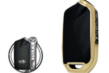 Coque en TPU pour clé intelligente télécommande KIA Stinger K900 4 boutons Couleur Noir et Or