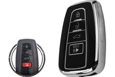 TPU Key Cover Case For Toyota Avalon Camry Corolla Smart Key Remote 4 Button Black Chrome Color