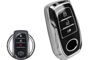 TPU Key Cover Case For Toyota Land Cruiser Hilux Smart Key Remote 3 Button Black Chrome Color
