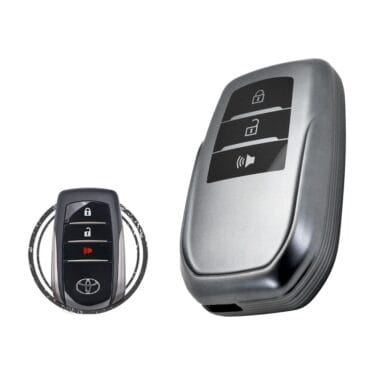 TPU Car Key Fob Cover Case For Toyota Land Cruiser Hilux Smart Key Remote 3 Button BLACK Metal Color