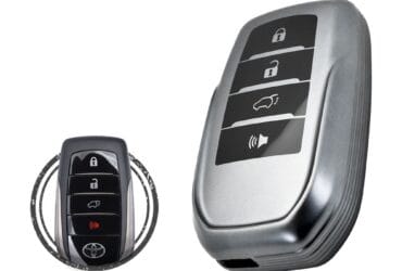 TPU Car Key Fob Cover Case For Toyota Land Cruiser Smart Key Remote 4 Button BLACK Metal Color