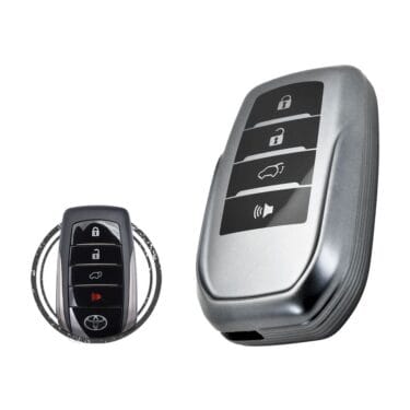TPU Car Key Fob Cover Case For Toyota Land Cruiser Smart Key Remote 4 Button BLACK Metal Color