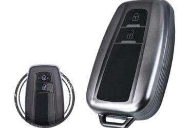 TPU Car Key Fob Cover Case For Toyota Land Cruiser Prado Smart Key Remote 2 Button BLACK Metal Color