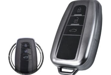Coque en TPU pour clé intelligente Toyota Land Cruiser Prado 3 boutons Couleur métal noir