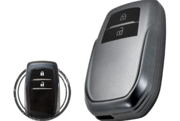TPU Car Key Fob Cover Case For Toyota Land Cruiser Hilux Smart Key Remote 2 Button BLACK Metal Color
