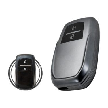 TPU Car Key Fob Cover Case For Toyota Land Cruiser Hilux Smart Key Remote 2 Button BLACK Metal Color