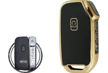 TPU Key Cover Case Protector For KIA Soul K7 Seltos Niro Sportage Smart Key Remote 5 Button BLACK GOLD Color
