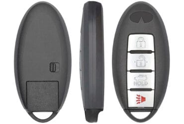 Coque de clé à distance intelligente Infiniti 4 boutons type de batterie central
