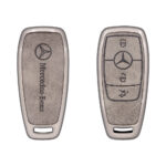 Zinc Alloy and Leather Key Cover Case 3 Button For 2023-2024 Mercedes Benz E-Class Smart Key (1)