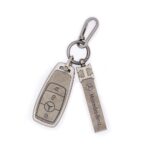 Zinc Alloy and Leather Key Cover Case 3 Button For 2023-2024 Mercedes Benz E-Class Smart Key (2)