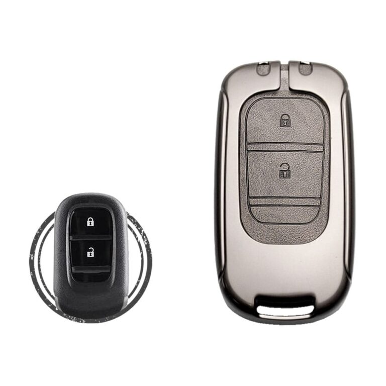 Zinc Alloy and Leather Key Cover Case 2 Button For 2023-2024 Honda Smart Key Remote
