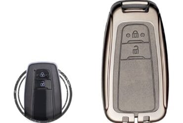 Zinc Alloy and Leather Key Cover Case 2 Button For Toyota Land Cruiser Prado Prius