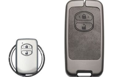 Zinc Alloy and Leather Key Cover Case 2 Button For 2009-2017 Toyota Land Cruiser Prado