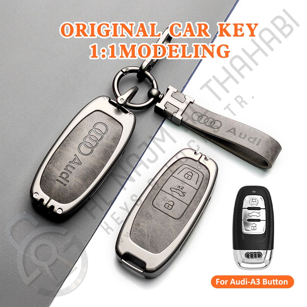 Zinc Alloy and Leather Key Cover Case 3 Button For Audi A3 A4 A5 A6 A7 A8 S4 S5 Q5 Features (2)