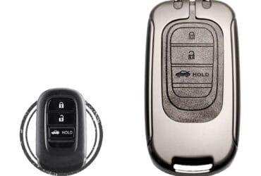 Zinc Alloy and Leather Key Cover Case 3 Button w/ Trunk For 2023 Honda Smart Key Remote