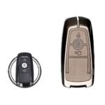 Zinc Alloy and Leather Key Cover Case 3 Button For Ford Edge Galaxy S-Max