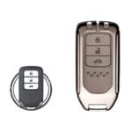 Zinc Alloy and Leather Key Cover Case 3 Button For Honda Civic Accord CR-V Jazz