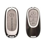 Zinc Alloy and Leather Key Cover Case 5 Button For 2023-2024 Mercedes Benz S-Class Smart Key Remote (1)