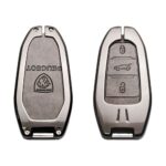 Zinc Alloy and Leather Key Cover Case 5 Button For Peugeot 3008 5008 Smart Key Remote (1)