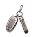 Zinc Alloy and Leather Key Cover Case 5 Button For Peugeot 3008 5008 Smart Key Remote (2)