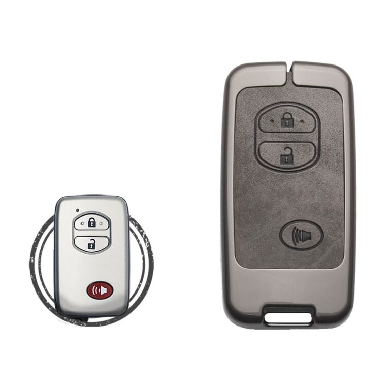 Zinc Alloy Key Cover Case 3 Button w/ Panic For 2009-2015 Toyota Land Cruiser Smart Key Remote