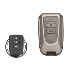 Zinc Alloy and Leather Key Cover Case 3 Button For Toyota Vios Yaris Smart Key Remote