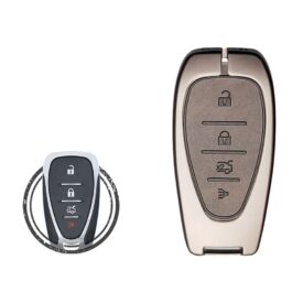 Zinc Alloy and Leather Key Cover Case 4 Button For Chevrolet Cruze Camaro Malibu