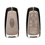 Zinc Alloy and Leather Key Cover Case 4 Button w/ Start For Ford Fusion Mondeo (1)