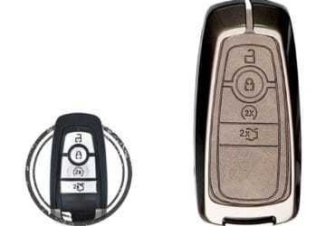 Zinc Alloy and Leather Key Cover Case 4 Button w/ Start For Ford Fusion Mondeo