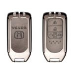 Zinc Alloy and Leather Key Cover Case 4 Button w/ Remote Start For Honda Civic Accord (1)
