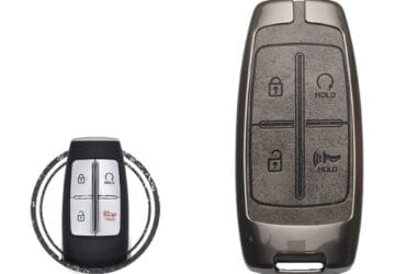Zinc Alloy and Leather Key Cover Case 4 Button For 2022 Hyundai Genesis G70 GV70 G80 Smart Key