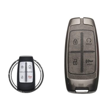 Zinc Alloy and Leather Key Cover Case 4 Button For 2022 Hyundai Genesis G70 GV70 G80 Smart Key