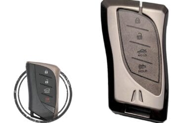 Zinc Alloy and Leather Key Cover Case 4 Button For Lexus ES350 Smart Key Remote