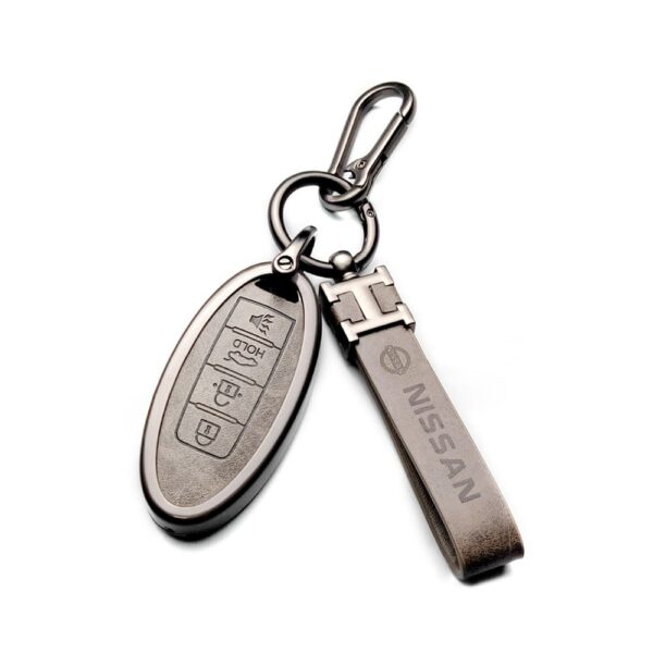 Zinc Alloy and Leather Key Cover Case 4 Button For Nissan Maxima Altima (2)