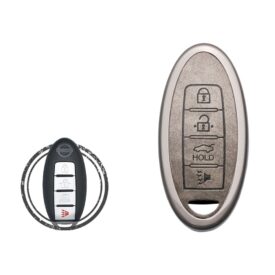 Zinc Alloy and Leather Key Cover Case 4 Button For Nissan Maxima Altima