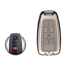 Zinc Alloy and Leather Key Cover Case 4 Button For Toyota Camry Corolla Avalon Smart Key Remote