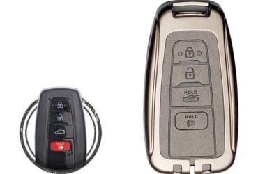 Zinc Alloy and Leather Key Cover Case 4 Button For Toyota Camry Corolla Avalon Smart Key Remote