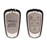 Zinc Alloy and Leather Key Cover Case 5 Button For Cadillac ATS CTS XTS (1)