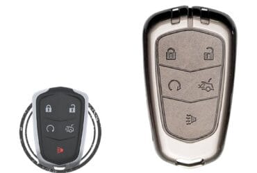 Zinc Alloy and Leather Key Cover Case 5 Button For Cadillac ATS CTS XTS