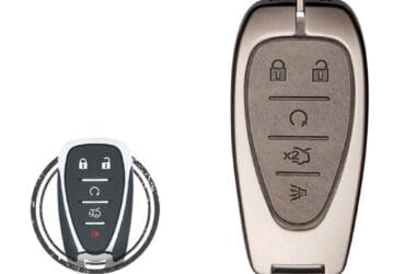 Zinc Alloy and Leather Key Cover Case 5 Button w/ Start For Chevrolet Cruze Camaro